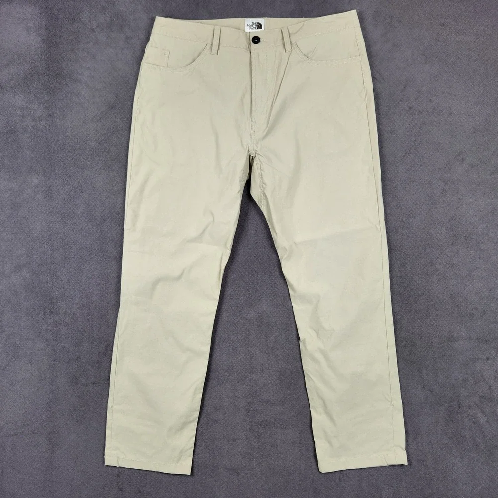 The North Face Sprag 5 Pocket Pants Mens 34 Short Khaki Reflective Stretch